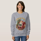 Happy Pawlidays Santa Cat Christmas Sweatshirt (Devant entier)