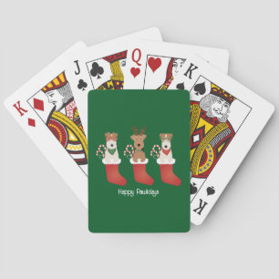 Happy Pawlidays Welsh Wire Fox Terrier Dogs Pokerkaarten