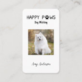 Happy Paws Chien marche / Carte de visite assis (Devant)