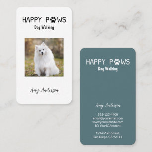 Happy Paws Chien marche / Carte de visite assis