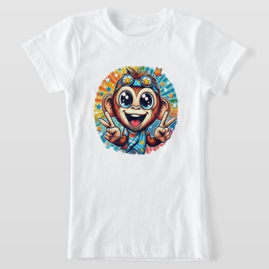 Happy Peace Monkey nr. 5 T-shirt (Laagn)