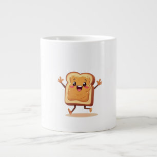 Happy Peanut Butter Toast Cartoon Mok