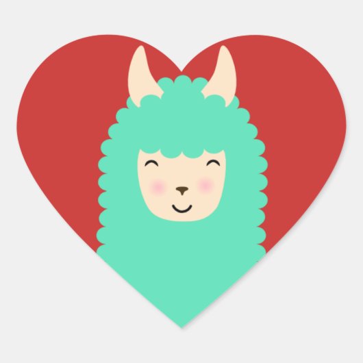 Happy Peekaboo Llama Hart Stickers (Voorkant)