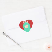 Happy Peekaboo Llama Stickers Coeur (Enveloppe)