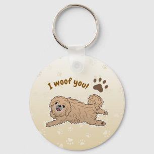 Happy Pekingese Hondenliefhebber I Woof You Paws Sleutelhanger