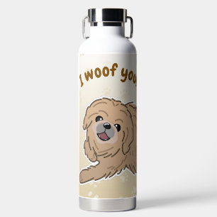 Happy Pekingese Hondenliefhebber I Woof You Paws Waterfles