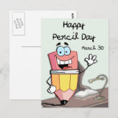 Happy Pencil Dag 30 maart Briefkaart (Voorkant / Achterkant)