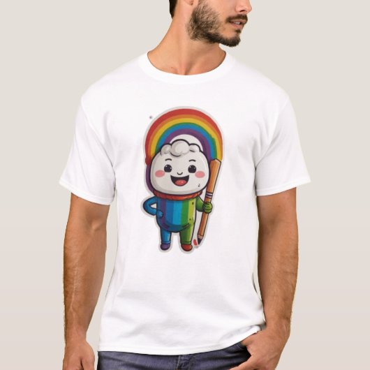 Happy Pencil Sketching Rainbow T-shirt (Voorkant)