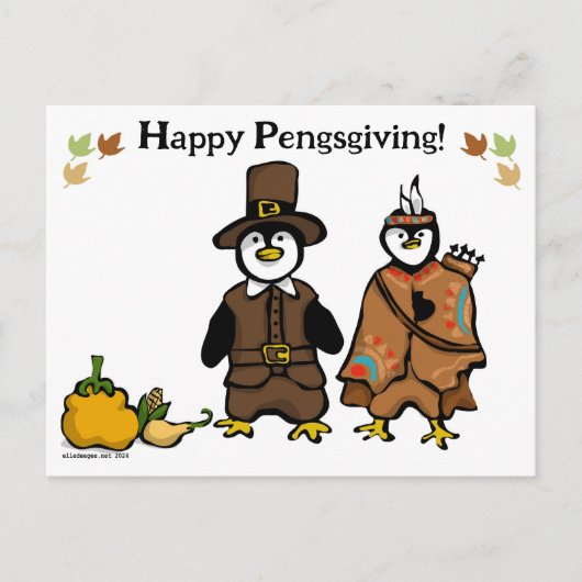 Happy Pengsgiving Feestdagenkaart (Voorkant)