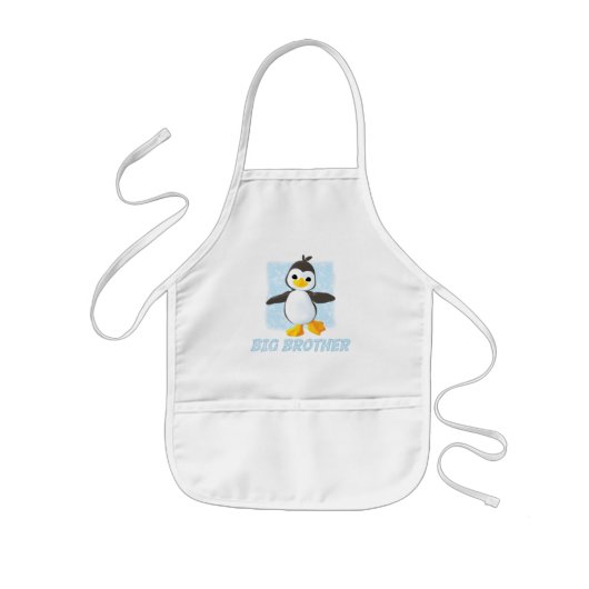 Happy Penguin Big Brother Kinderen Schort (Voorkant)