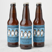 Happy Penguin Dancing Groomsmen Bière Étiquette (Bouteilles)