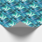 Happy Penguin Dancing Under Northern Lights Cadeaupapier (Hoek)