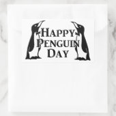 Happy Penguin Day Rechthoekige Sticker (Tas)
