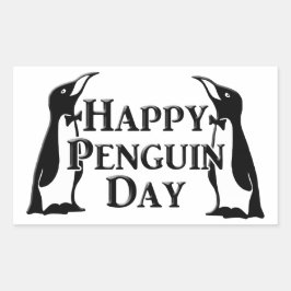 Happy Penguin Day Rechthoekige Sticker