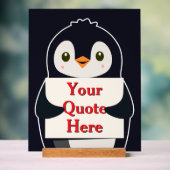 Happy penguin holding a sign to personalize (Neutre)