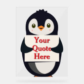 Happy penguin holding a sign to personalize (Recto)
