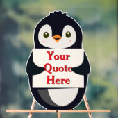 Happy penguin holding a sign to personalize (Neutre)