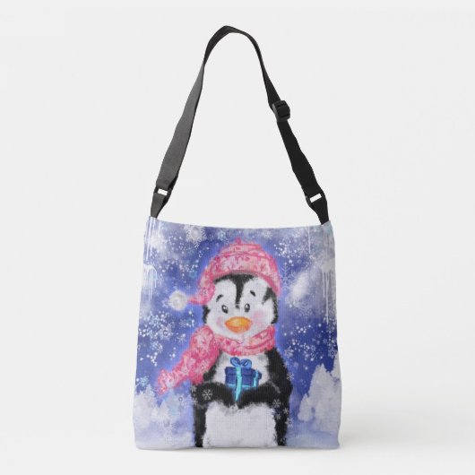 Happy Penguin - Kerstmis - Crossbody Tas (Achterkant)