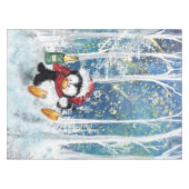 Happy Penguin - Kerstmis Tafelkleed (Voorkant (Horizontaal))