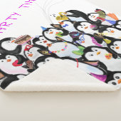 Happy Penguin Party Sherpa Deken - Aangepaste teks (3/4)