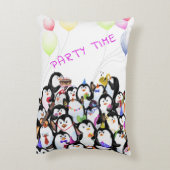 Happy Penguins Coussin - Texte personnalisé (Dos(Vertical))