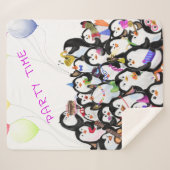 Happy Penguins couverture Sherpa - Texte personnal (Devant (Horizontal))