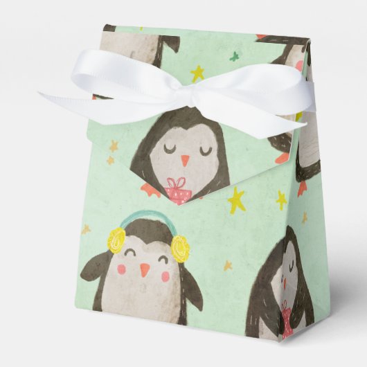 Happy Penguins die kerstmannetjes met oorsuizen dr Bedankdoosjes (Voorkant Zijde)
