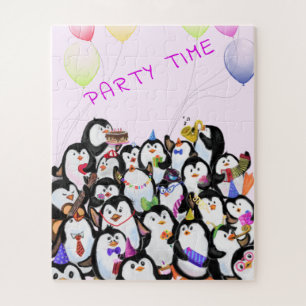 Happy Penguins Party Cartoon Drawing - Cute Fun Legpuzzel
