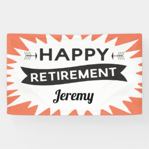 Happy Pensioen partij retro typografisch Spandoek