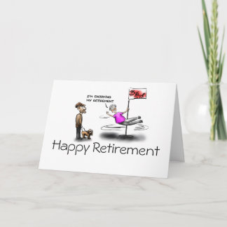 Happy pensionering vrouw cartoon wenskaart kaart