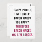 Happy People Bacon Funny Quote Briefkaart (Voorkant / Achterkant)