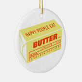 Happy People eet Butter (rood) Keramisch Ornament (Rechts)