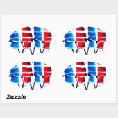 Happy People Masai Warriors Walking Art Print Ovale Sticker (Vel)