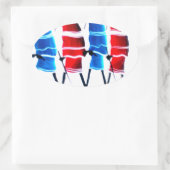 Happy People Masai Warriors Walking Art Print Ovale Sticker (Tas)