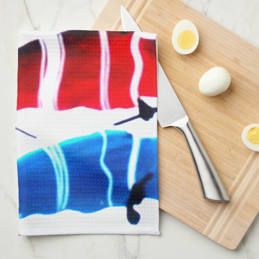 Happy People Masai Warriors Walking Art Print Theedoek (Quarter Fold)