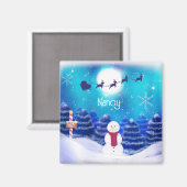 Happy Persoonlijke kerstman Magneet (Voorkant / Achterkant)