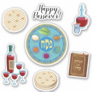 Happy Pesach Spring Pesach Seder Symbolen Sticker