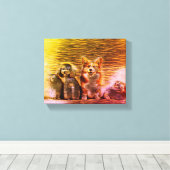 Happy Pet artwork Canvas Afdruk (Insitu (Houten vloer))
