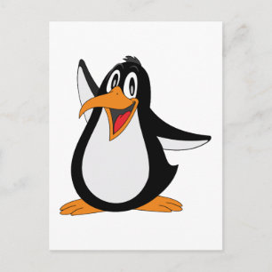 Happy pguin animation cartoon illustratie briefkaart