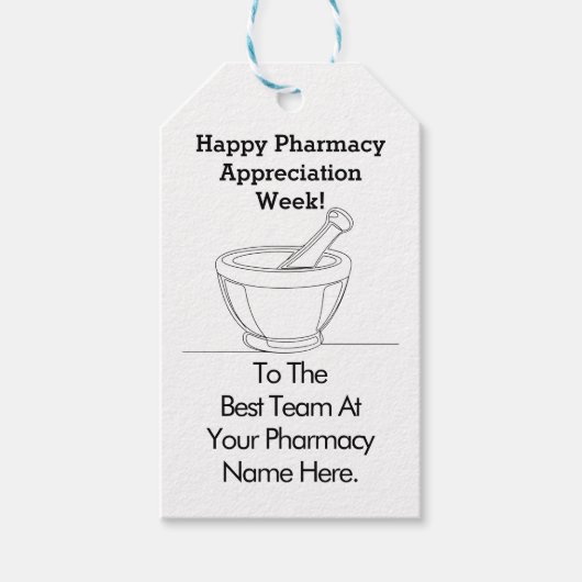Happy Pharmacy Appreciation Week Gift Label Mortie Cadeaulabel (Voorkant)