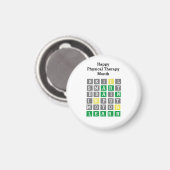 Happy Physical Therapy Month Custom Wordle Magnet Magneet (Voorkant / Achterkant)