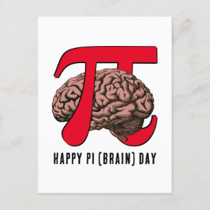 Happy Pi Brain Day Briefkaart