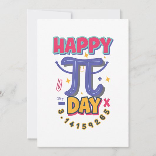 Happy Pi Dag 3.14  STEM Wetenschap of Wiskunde Kaart (Voorkant)