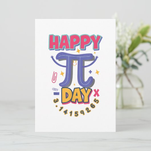 Happy Pi Dag 3.14 STEM Wetenschap of Wiskunde Kaart (Staand voorkant)