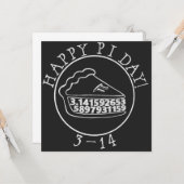 Happy Pi dag krijtbord taart vierkante kaart (Voorkant / Achterkant in situ)