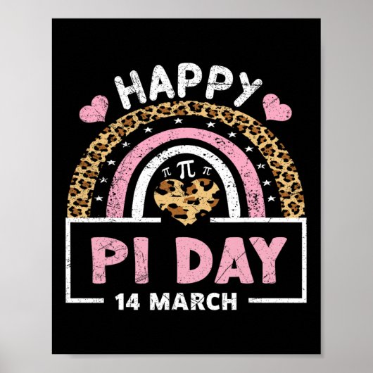 Happy Pi Day 2024 Rainbow Wiskunde Lover Teacher L Poster (Voorkant)