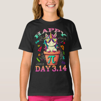 Happy Pi Day 3.14 Eenhoorn voor Kinder Meisjes T-shirt