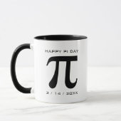 Happy Pi Day Black en White Mok (Links)