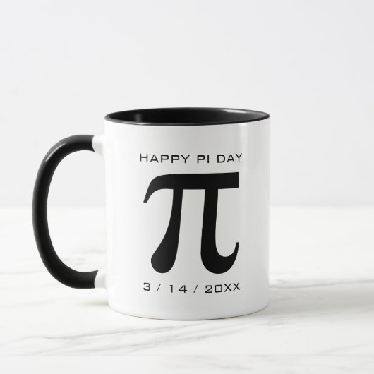 Happy Pi Day Black en White Mok (Links)