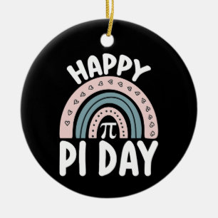 Happy Pi Day Boho Rainbow Wiskunde Mathematisch Keramisch Ornament